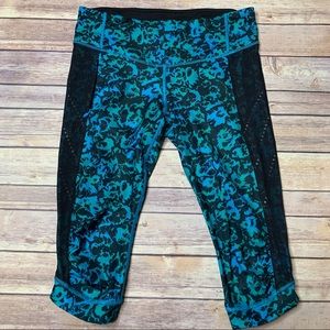 Lululemon Stop at Nothing Crop 8 Pants Teal Black